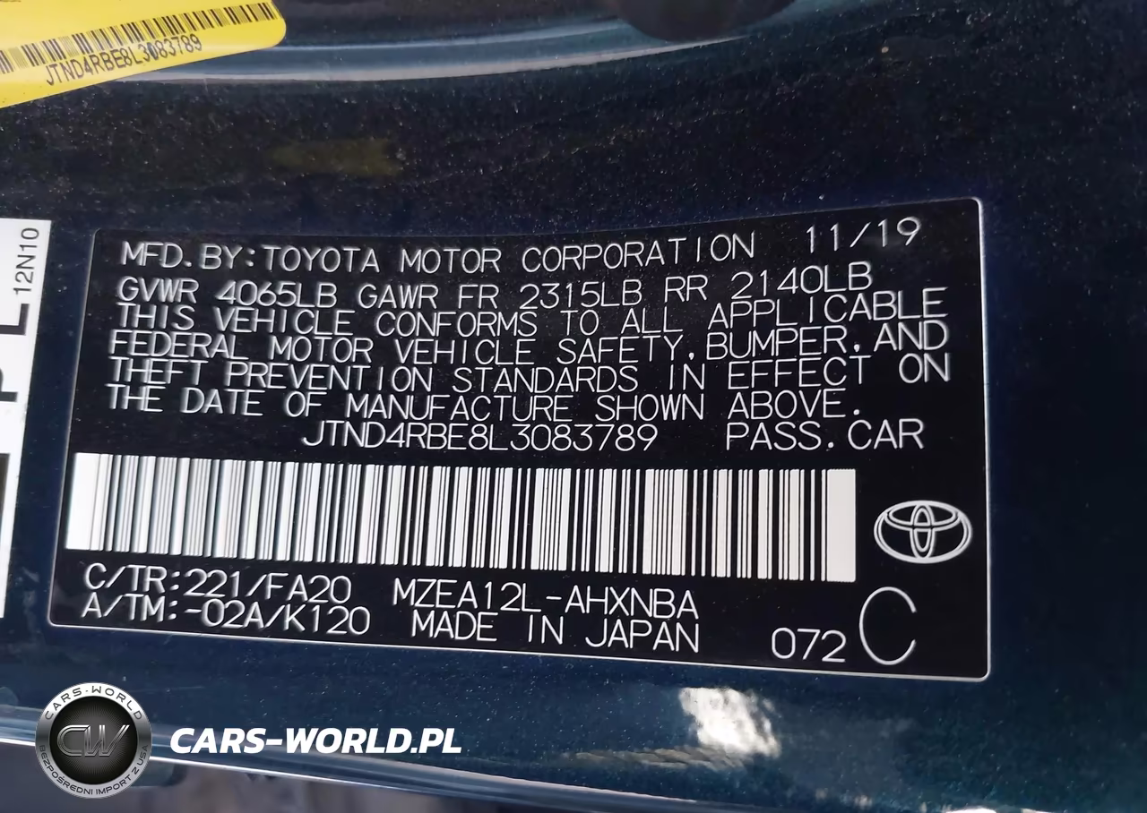 2020 Toyota Corolla Se VIN:JTND4RBE8L3083789 - 9