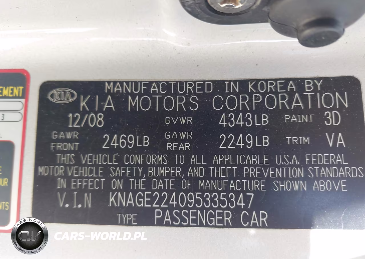 2009 Kia Optima Sx V6 VIN:KNAGE224095335347 - 9