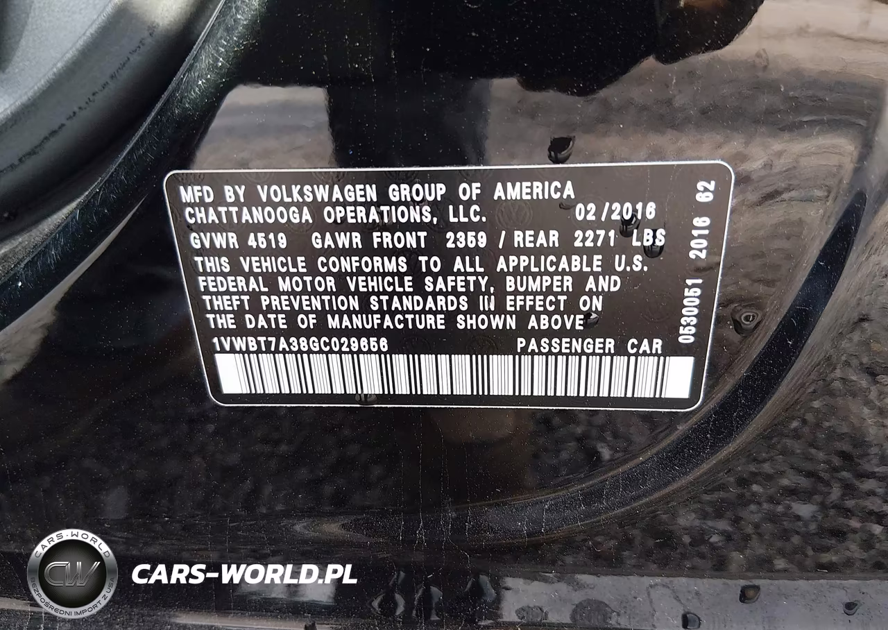 2016 Volkswagen Passat 1.8T Se VIN:1VWBT7A38GC029656 - 9