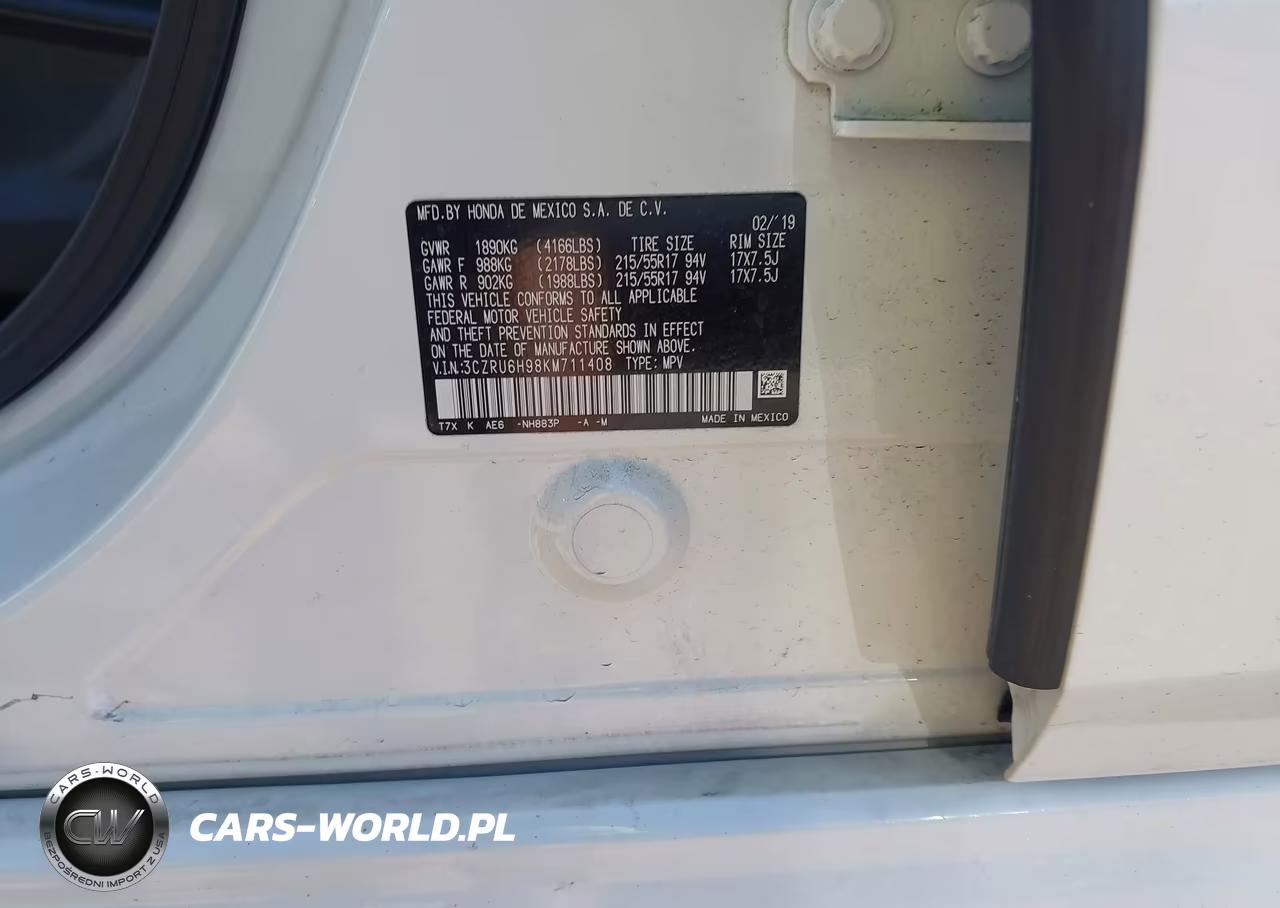 2019 Honda Hr-V Touring VIN:3CZRU6H98KM711408 - 9