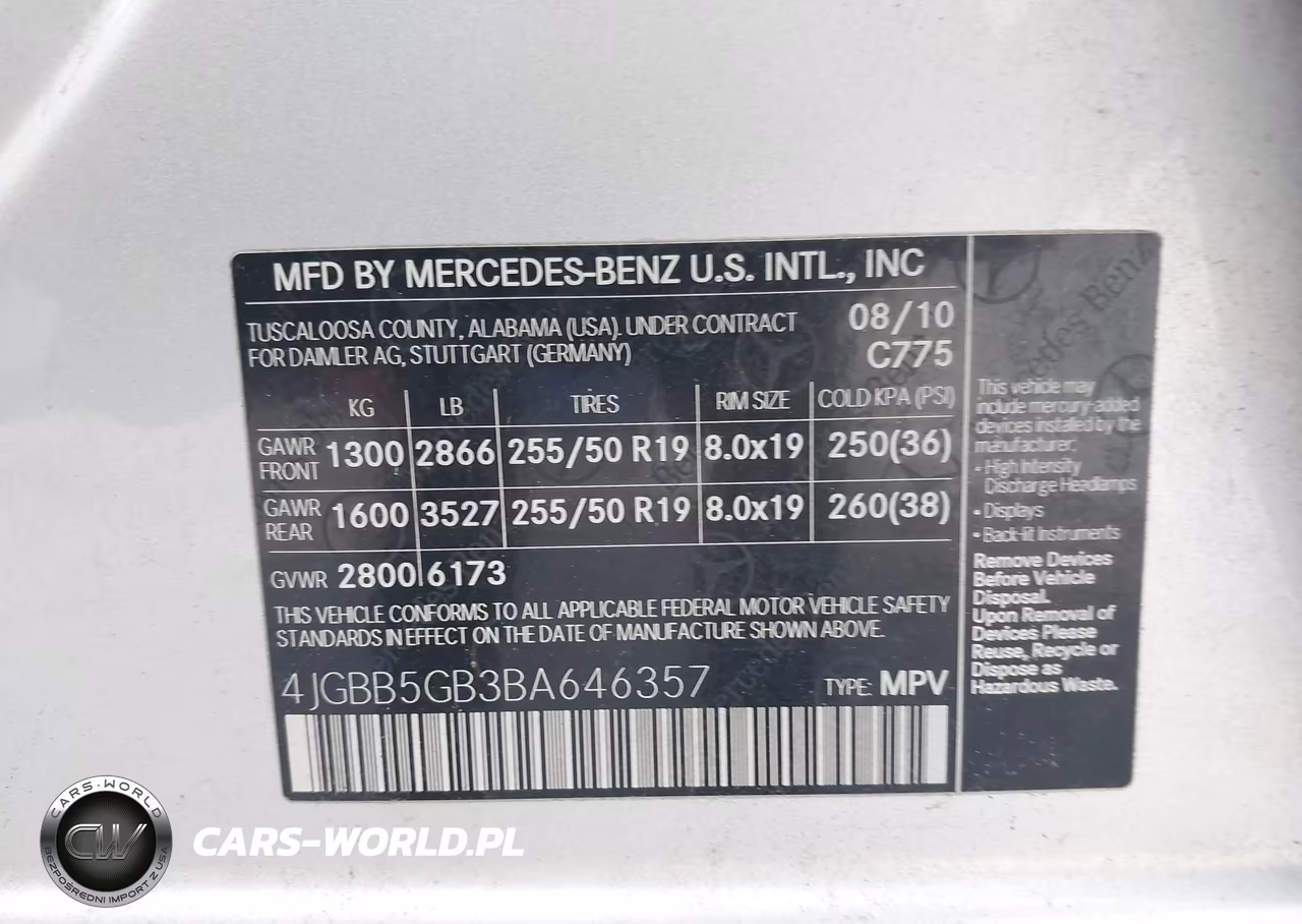 2011 Mercedes-Benz Ml 350 VIN:4JGBB5GB3BA646357 - 9