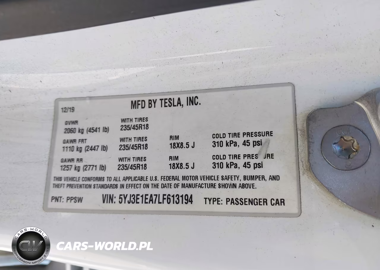 2020 Tesla Model 3 Standard Range Plus Rear-Wheel Drive-Standard Range Rear-Wheel Drive VIN:5YJ3E1EA7LF613194 - 9