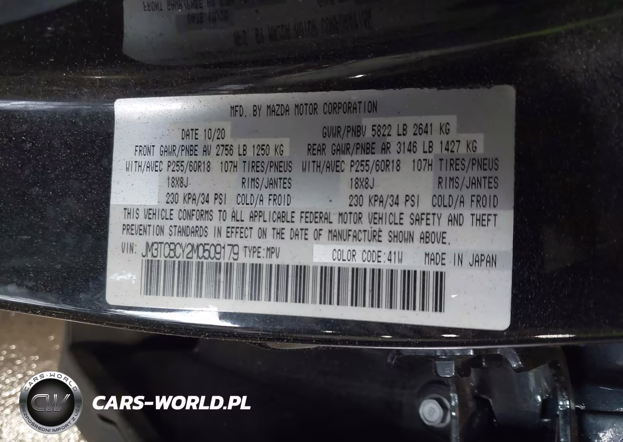 2021 Mazda Cx-9 Touring VIN:JM3TCBCY2M0509179 - 9