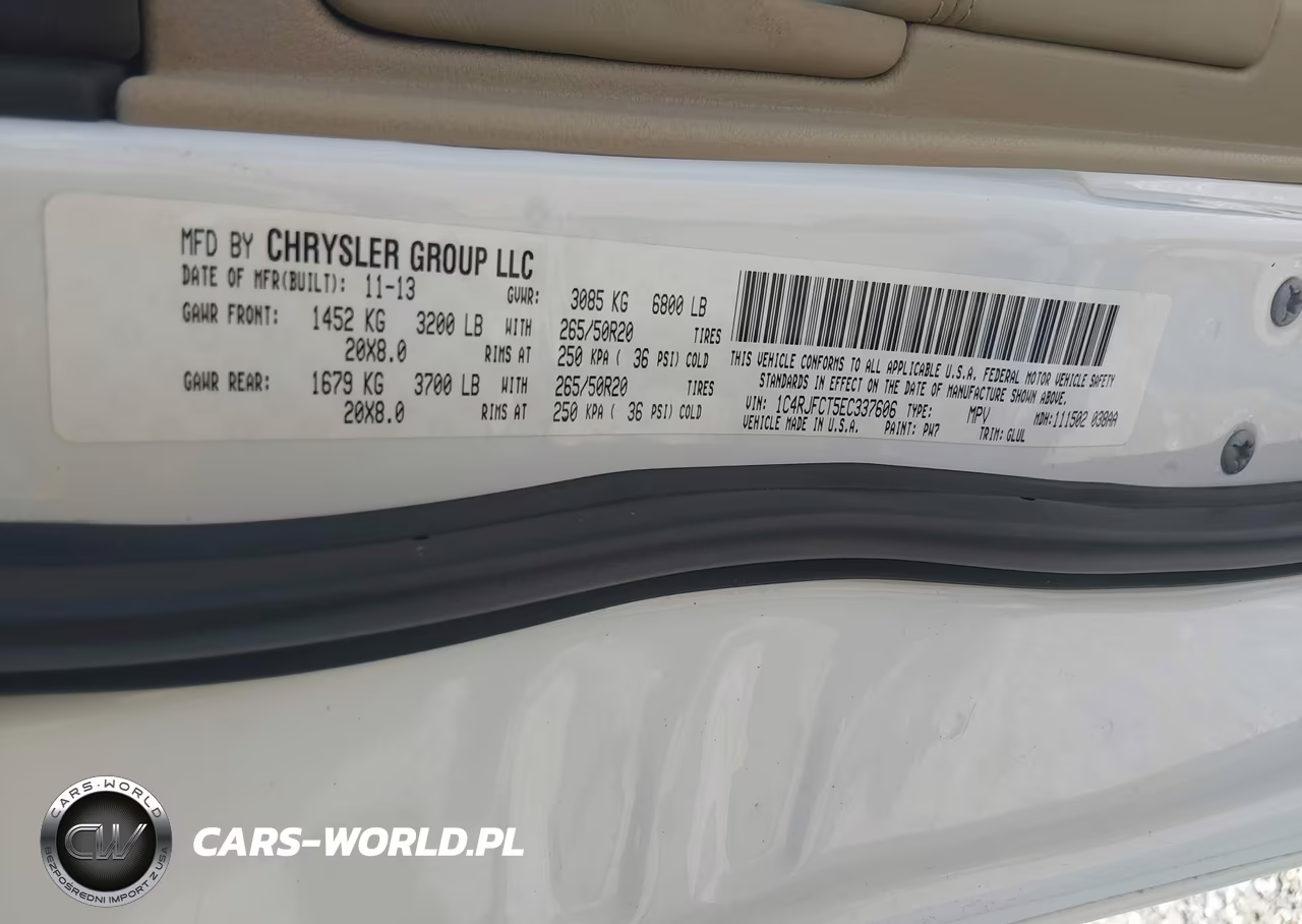 2014 Jeep Grand Cherokee Overland VIN:1C4RJFCT5EC337606 - 9