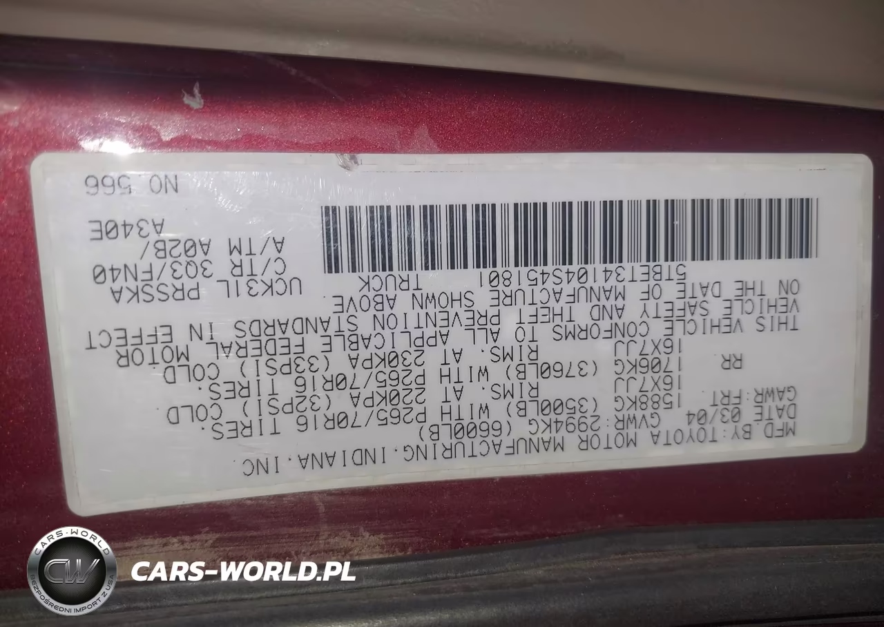 2004 Toyota Tundra Sr5 V8 VIN:5TBET34104S451801 - 9