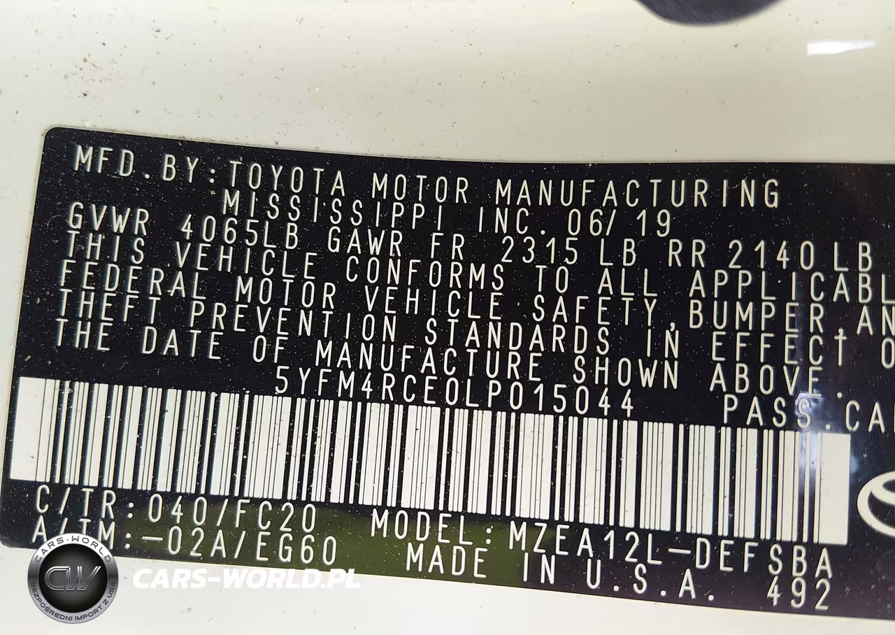 2020 Toyota Corolla Se 6Mt VIN:5YFM4RCE0LP015044 - 9