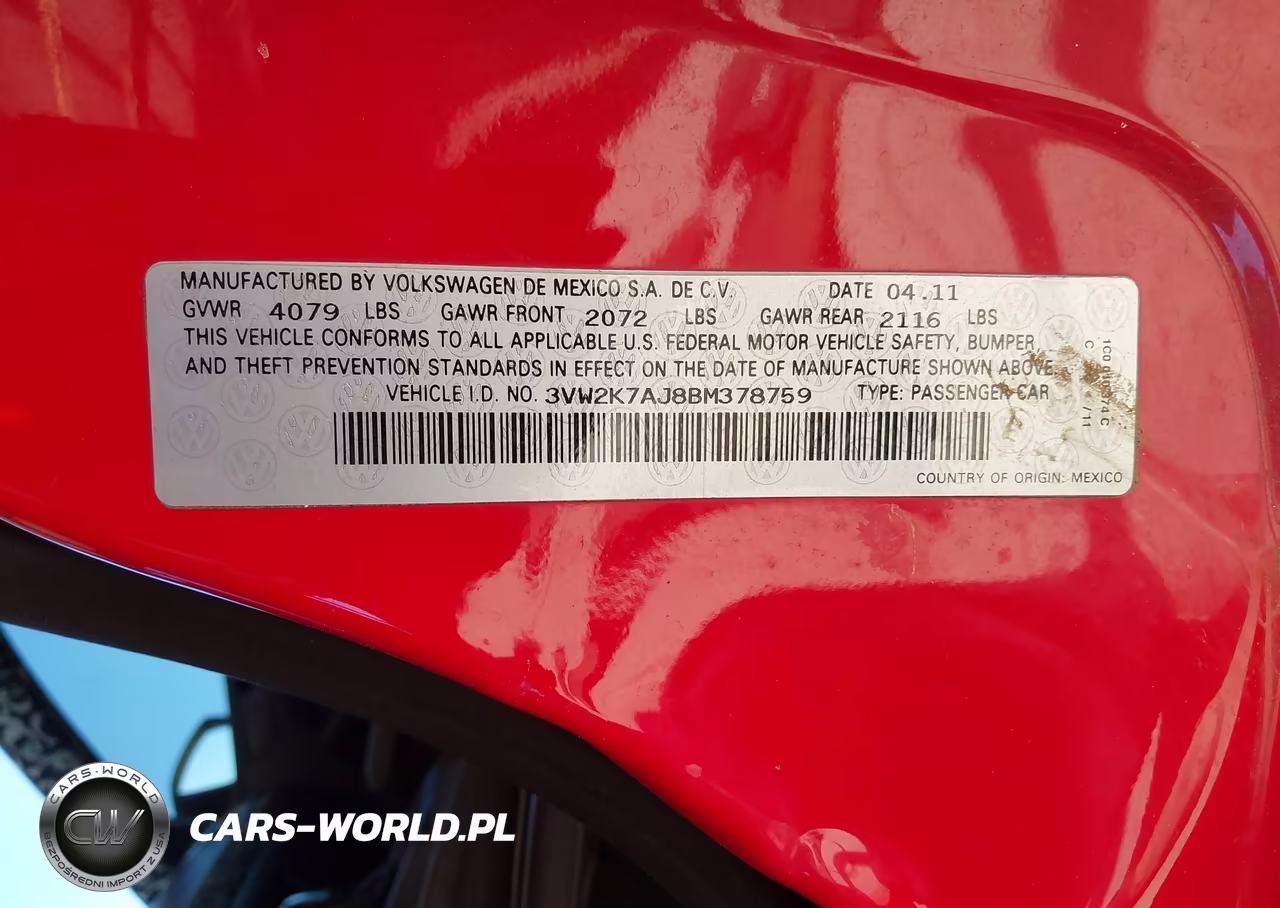 2011 Volkswagen Jetta 2.0L S VIN:3VW2K7AJ8BM378759 - 9