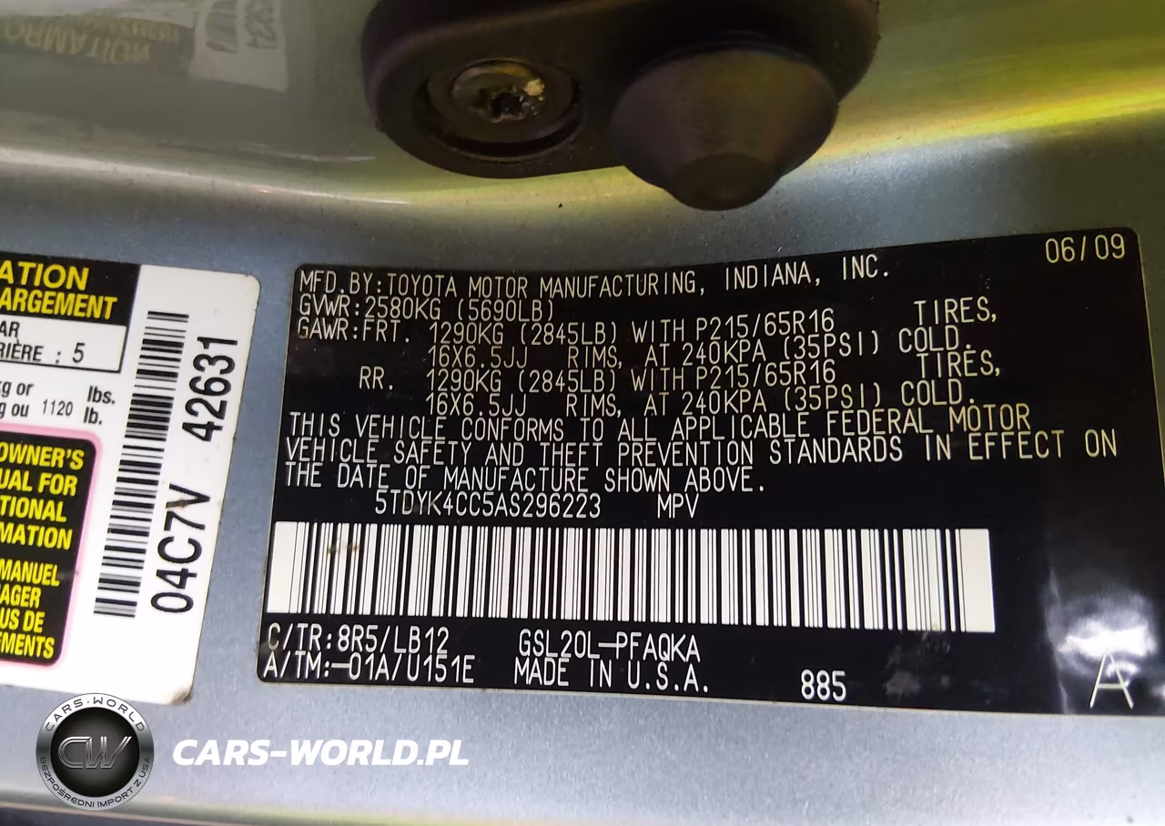 2010 Toyota Sienna Xle VIN:5TDYK4CC5AS296223 - 9