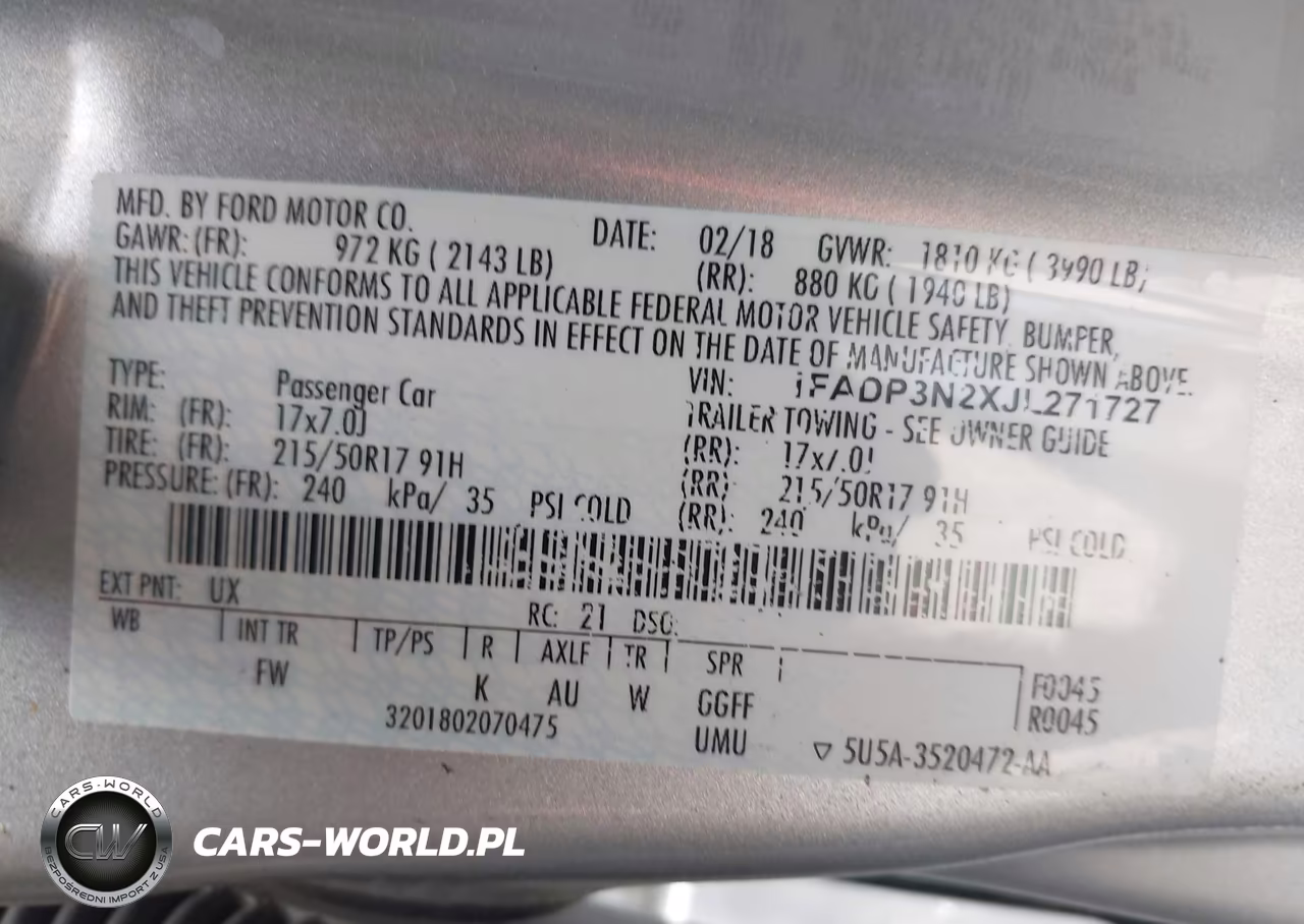 2018 Ford Focus Titanium VIN:1FADP3N2XJL271727 - 9