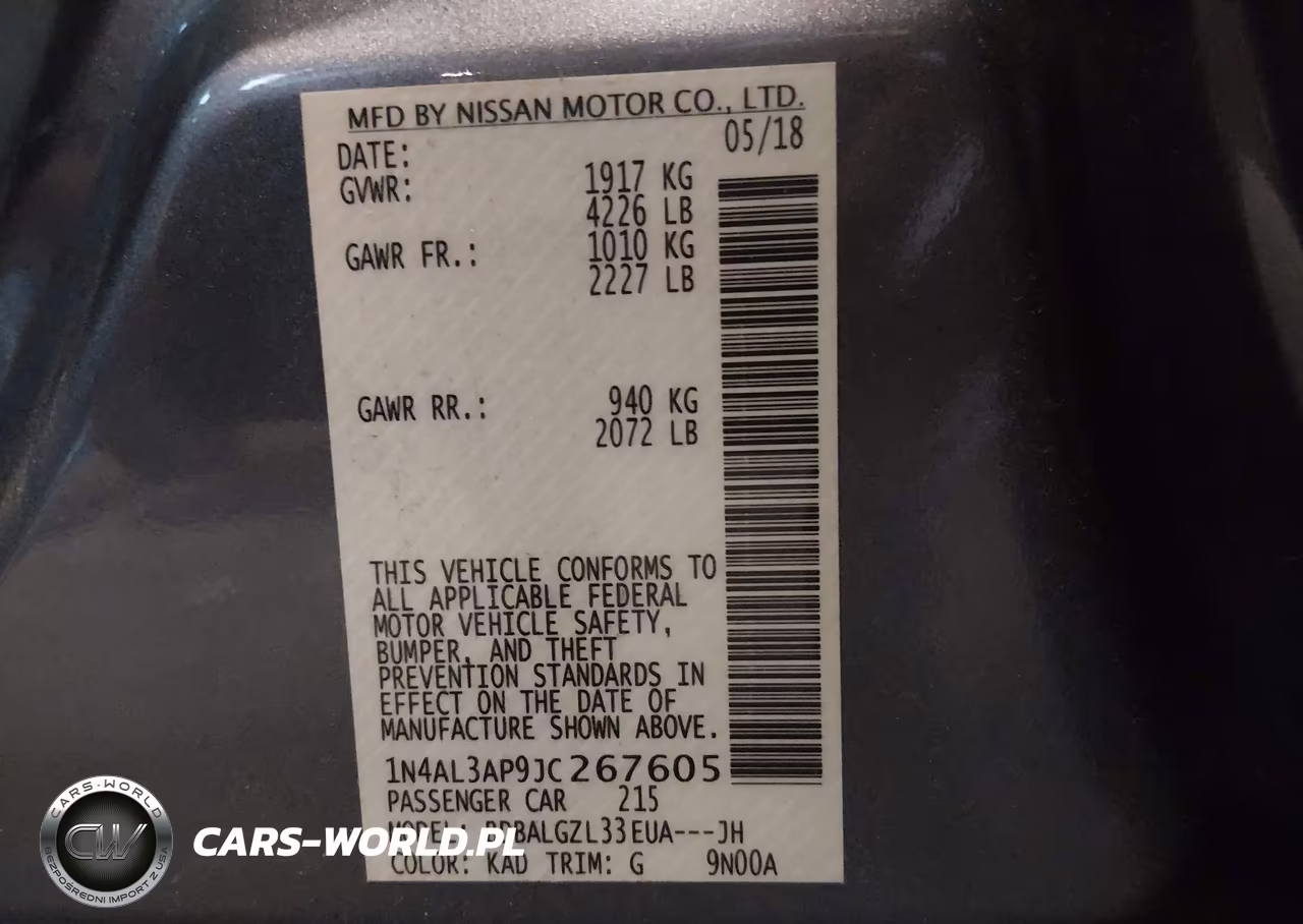 2018 Nissan Altima 2.5 S VIN:1N4AL3AP9JC267605 - 9