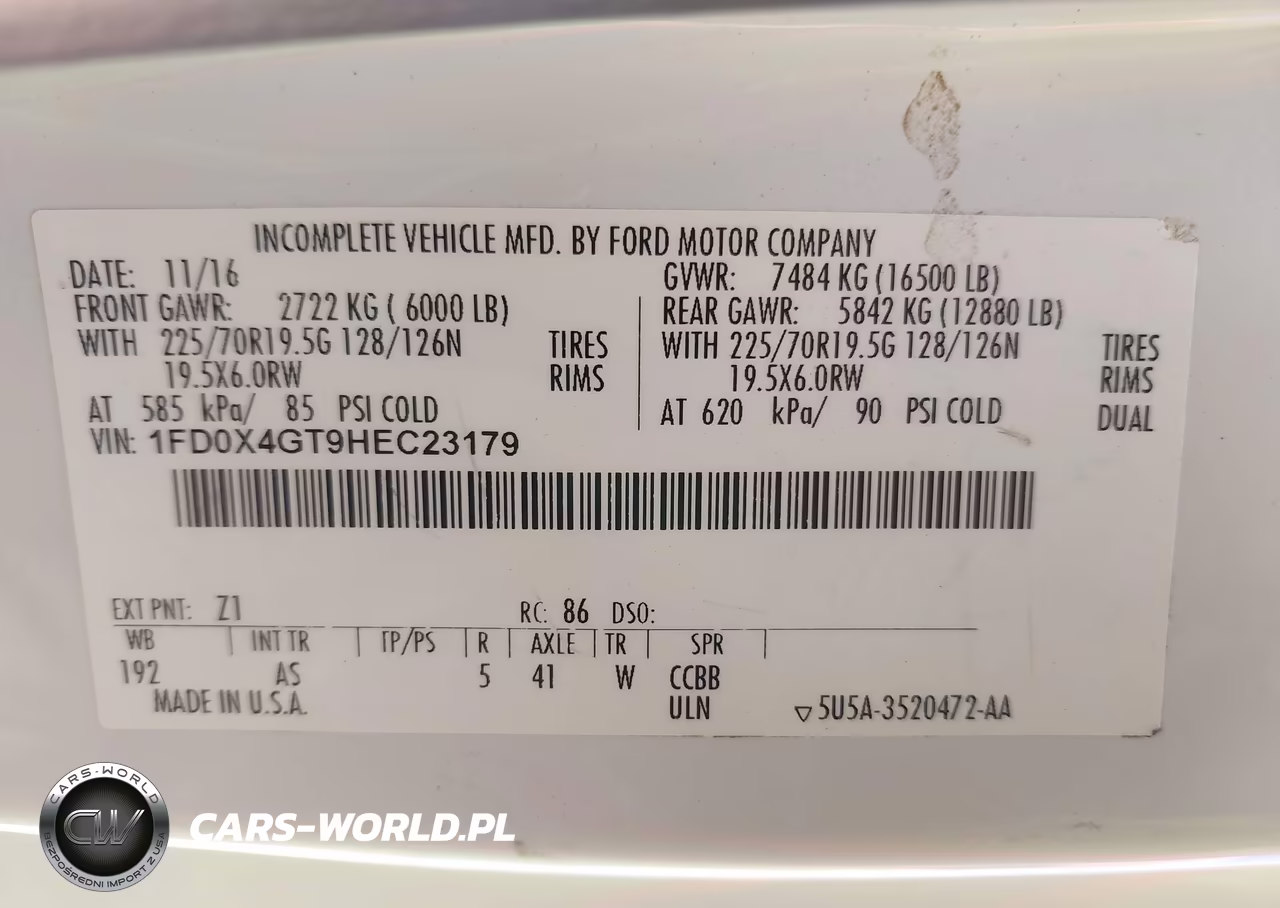 2017 Ford F-450 Chassis Lariat-Xl-Xlt VIN:1FD0X4GT9HEC23179 - 8
