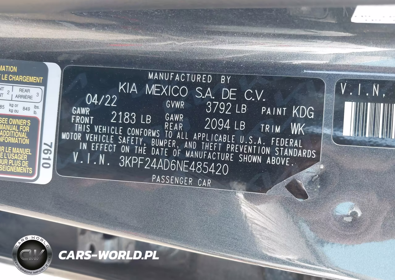 2022 Kia Forte Lxs VIN:3KPF24AD6NE485420 - 9