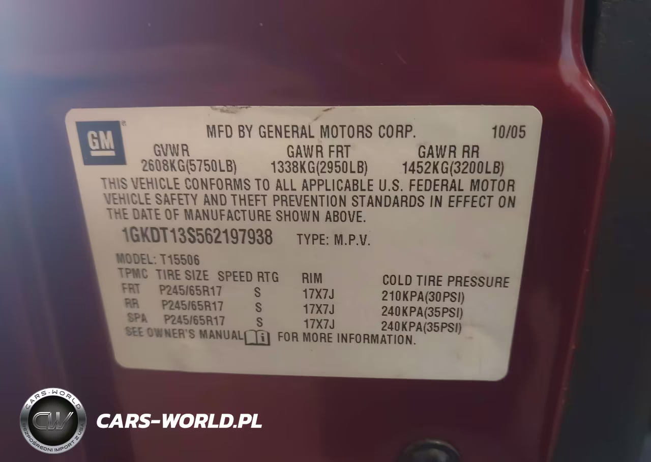 2006 GMC Envoy Slt VIN:1GKDT13S562197938 - 9