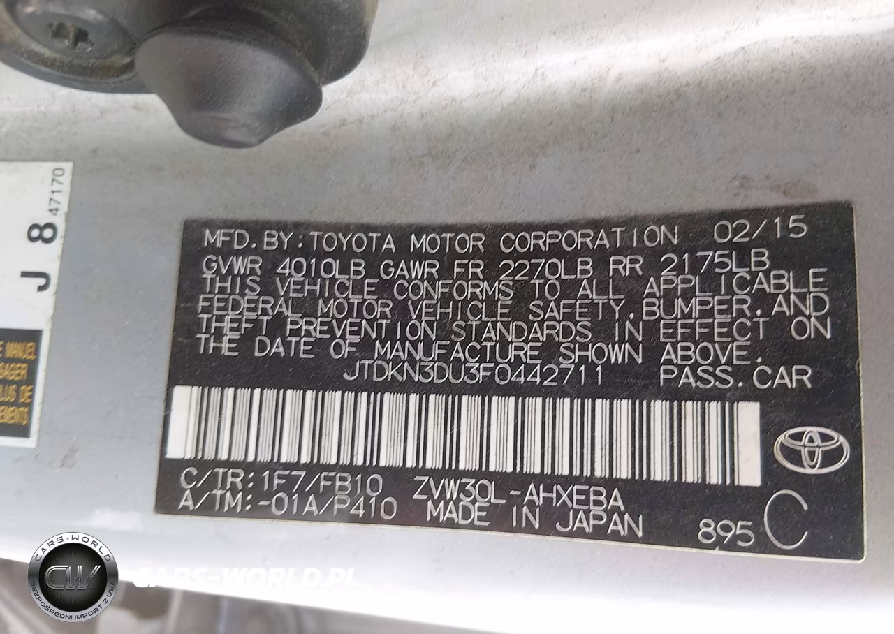 2015 Toyota Prius Two VIN:JTDKN3DU3F0442711 - 9
