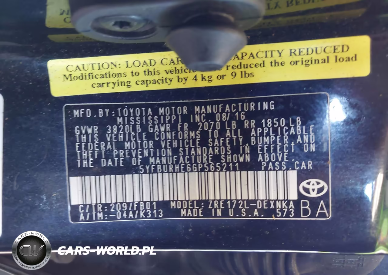 2016 Toyota Corolla Le Plus VIN:5YFBURHE6GP565211 - 9