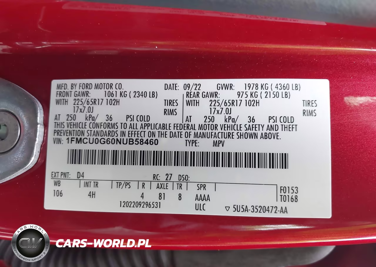 2022 Ford Escape Se VIN:1FMCU0G60NUB58460 - 9