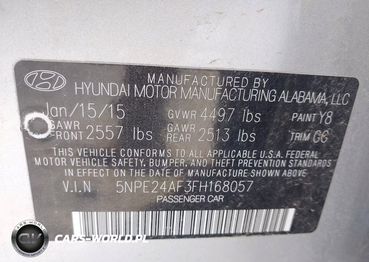 2015 Hyundai Sonata Se VIN:5NPE24AF3FH168057 - 9