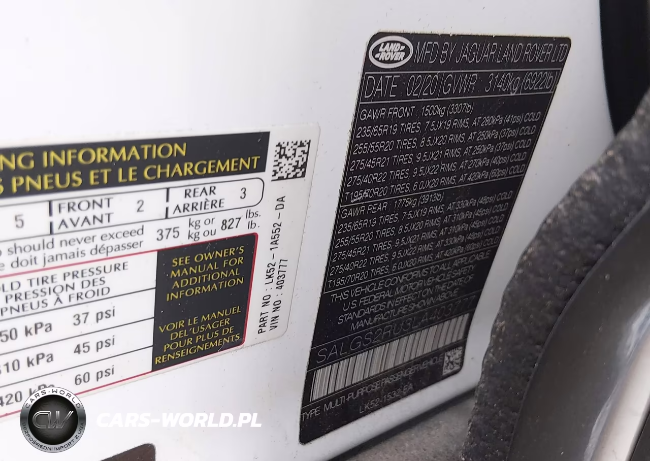 2020 Land Rover Range Rover Hse VIN:SALGS2RU3LA403777 - 9