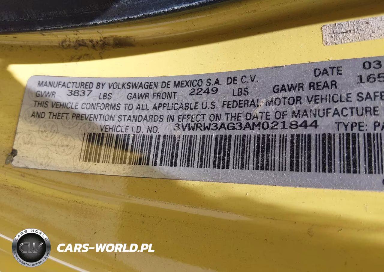 2010 Volkswagen New Beetle 2.5L VIN:3VWRW3AG3AM021844 - 9