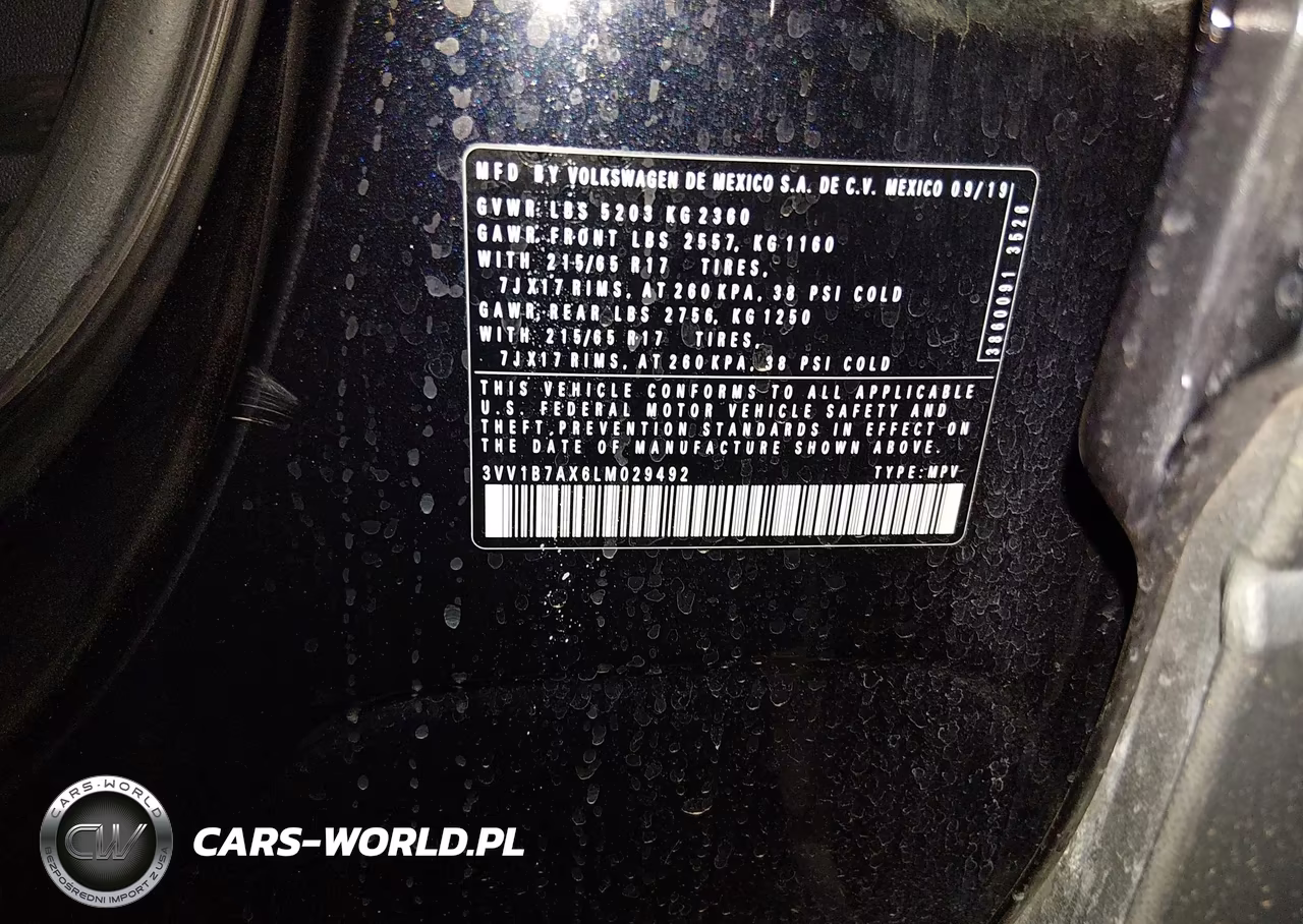 2020 Volkswagen Tiguan 2.0T S VIN:3VV1B7AX6LM029492 - 9