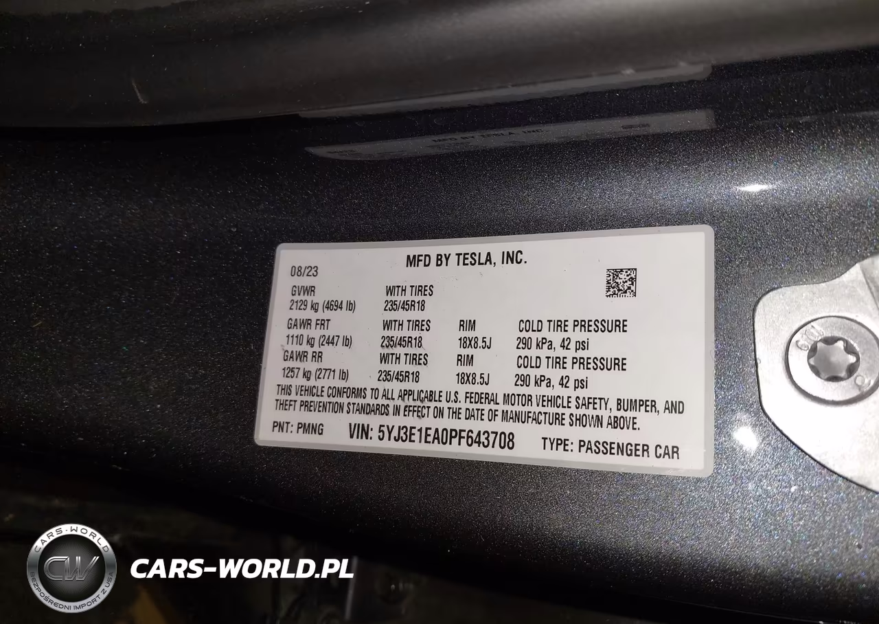 2023 Tesla Model 3 Rear-Wheel Drive VIN:5YJ3E1EA0PF643708 - 9
