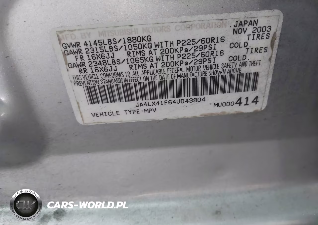 2004 Mitsubishi Outlander Xls VIN:JA4LX41F64U043804 - 9