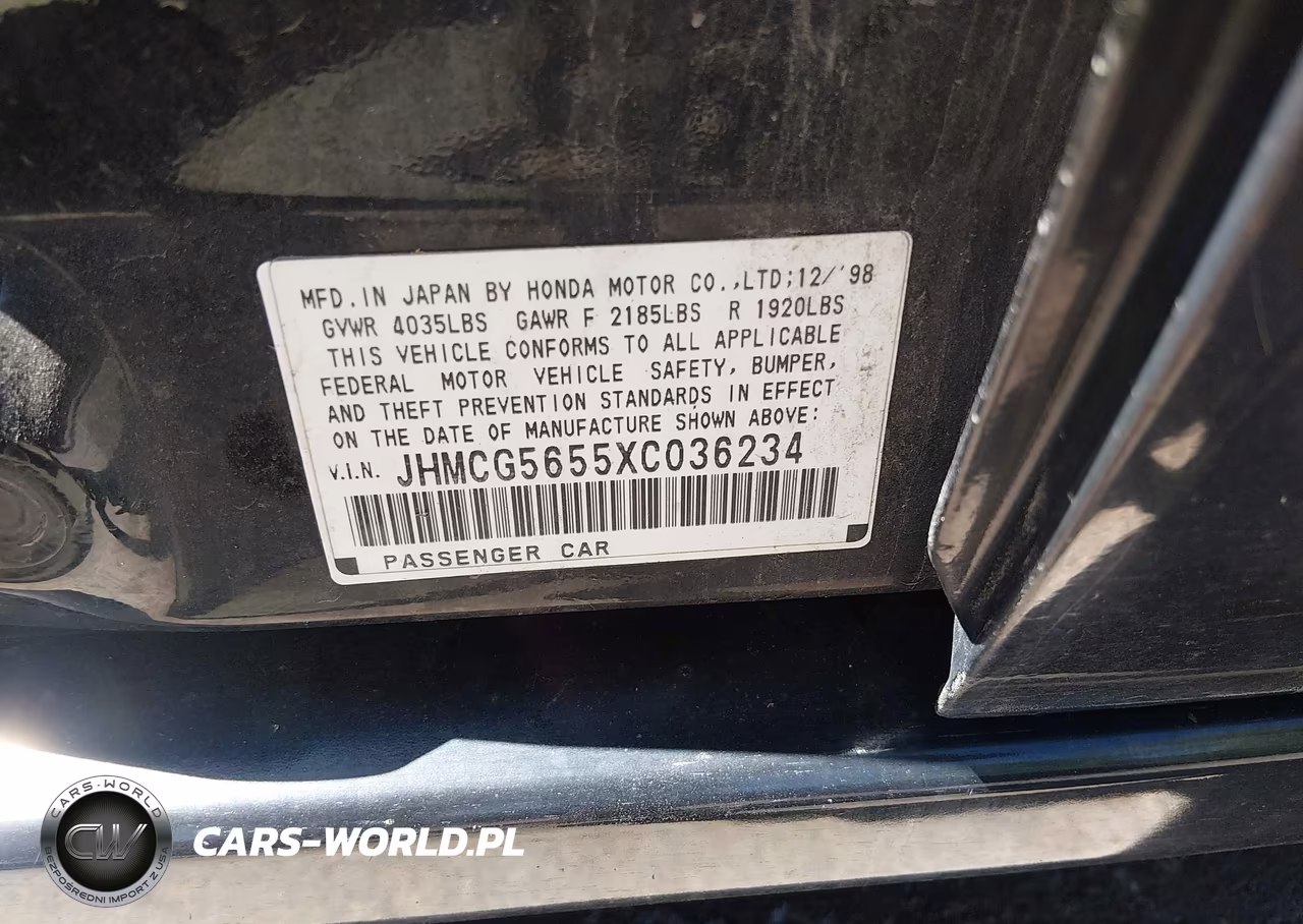 1999 Honda Accord Ex VIN:JHMCG5655XC036234 - 9