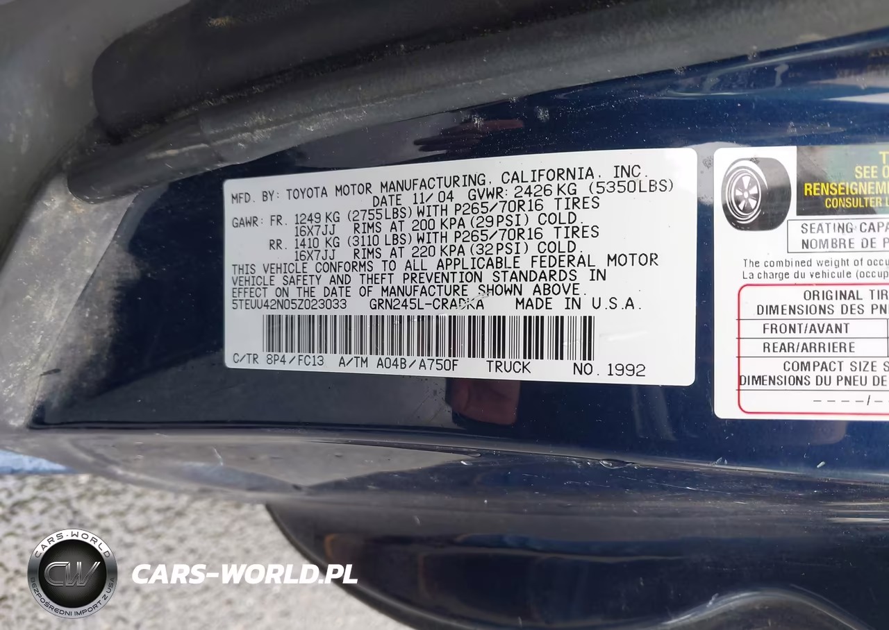 2005 Toyota Tacoma Access Cab VIN:5TEUU42N05Z023033 - 9