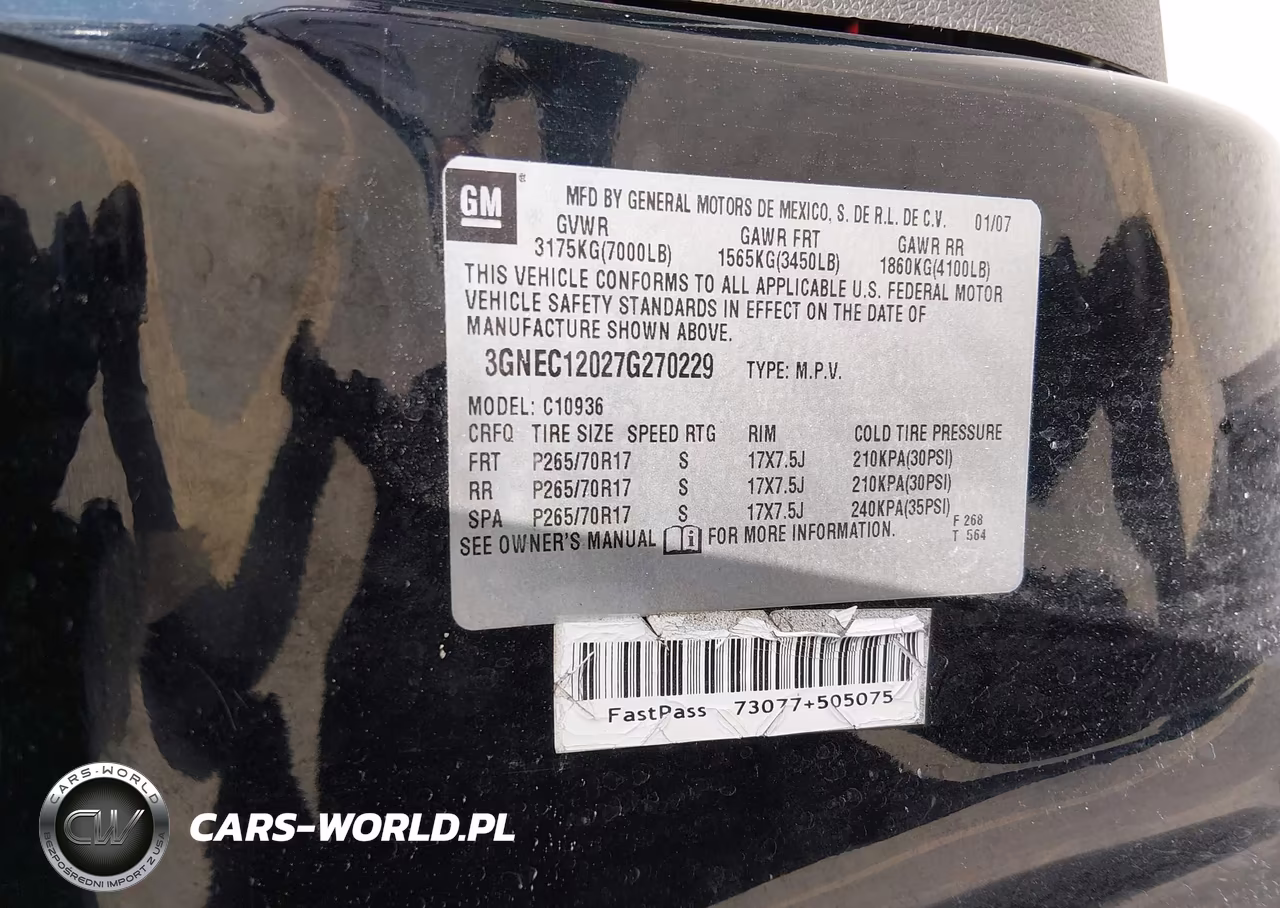 2007 Chevrolet Avalanche 1500 Lt VIN:3GNEC12027G270229 - 9