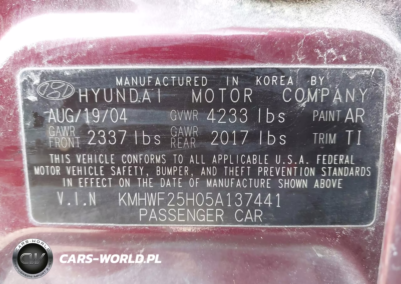 2005 Hyundai Sonata Gl V6 VIN:KMHWF25H05A137441 - 9