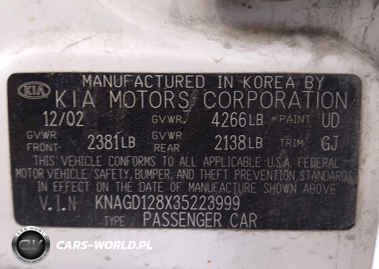 2003 Kia Optima Lx V6-Se V6 VIN:KNAGD128X35223999 - 9