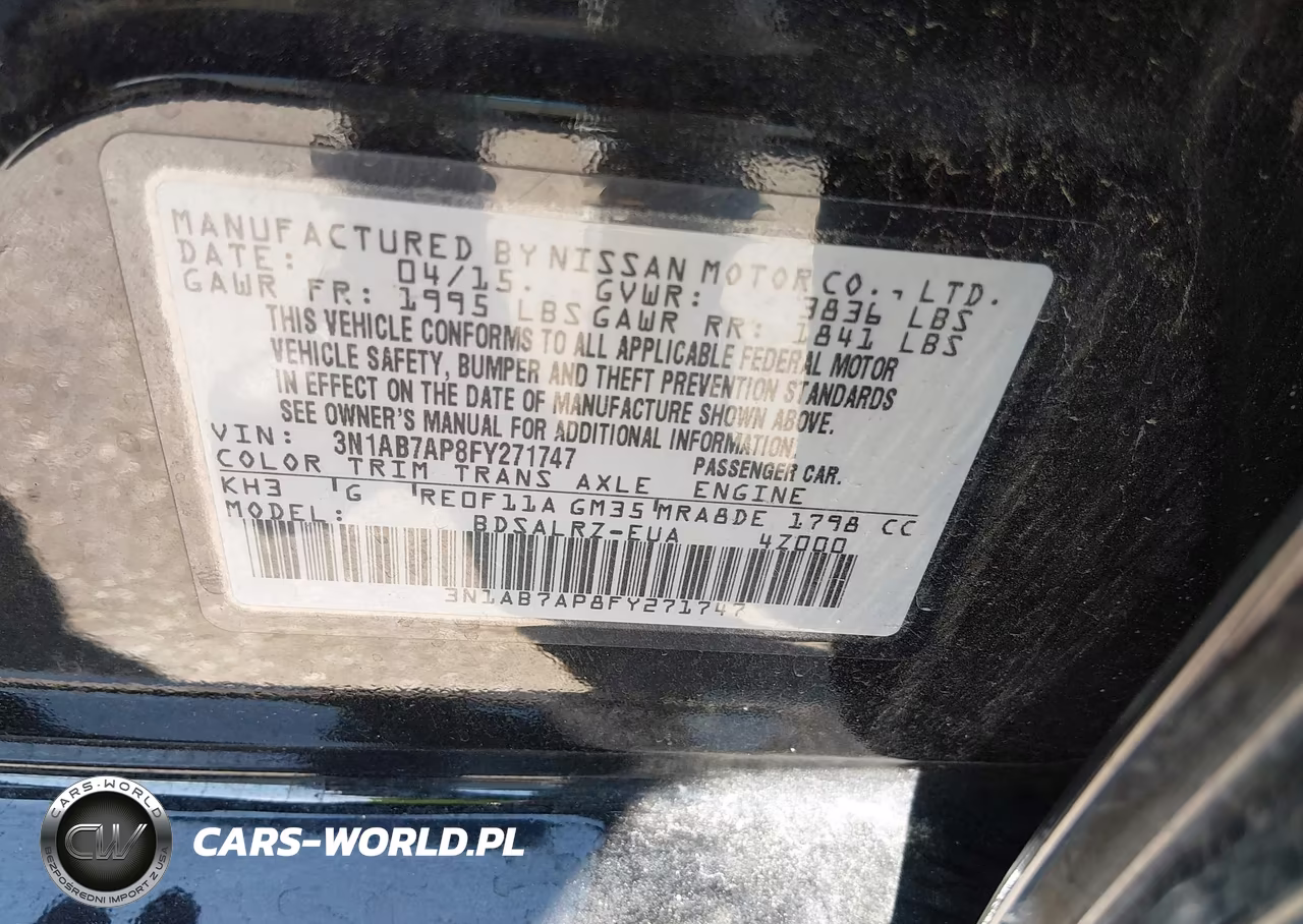 2015 Nissan Sentra Sr VIN:3N1AB7AP8FY271747 - 9