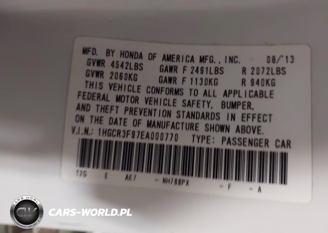 2014 Honda Accord Touring VIN:1HGCR3F97EA000770 - 9