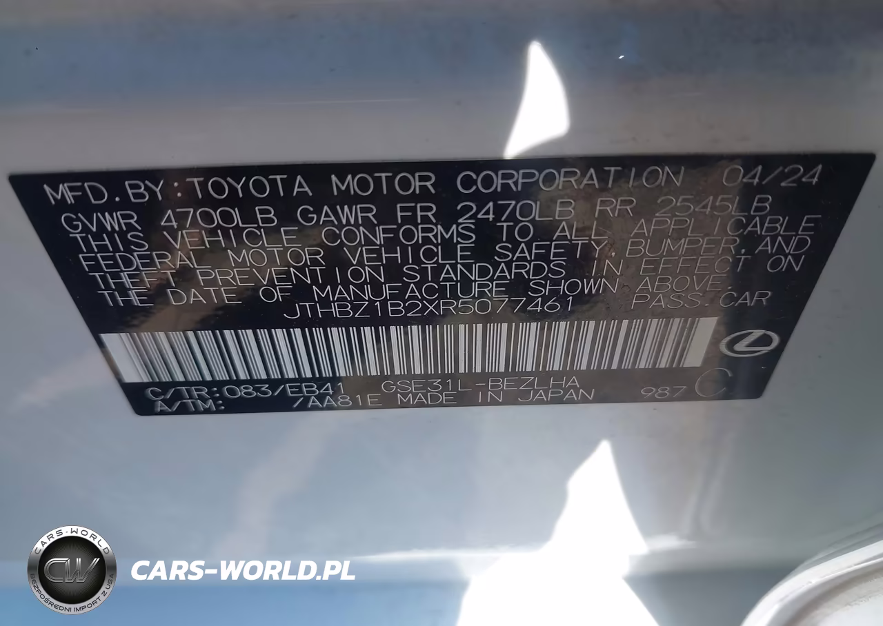 2024 Lexus Is 350 F Sport Design VIN:JTHBZ1B2XR5077461 - 9