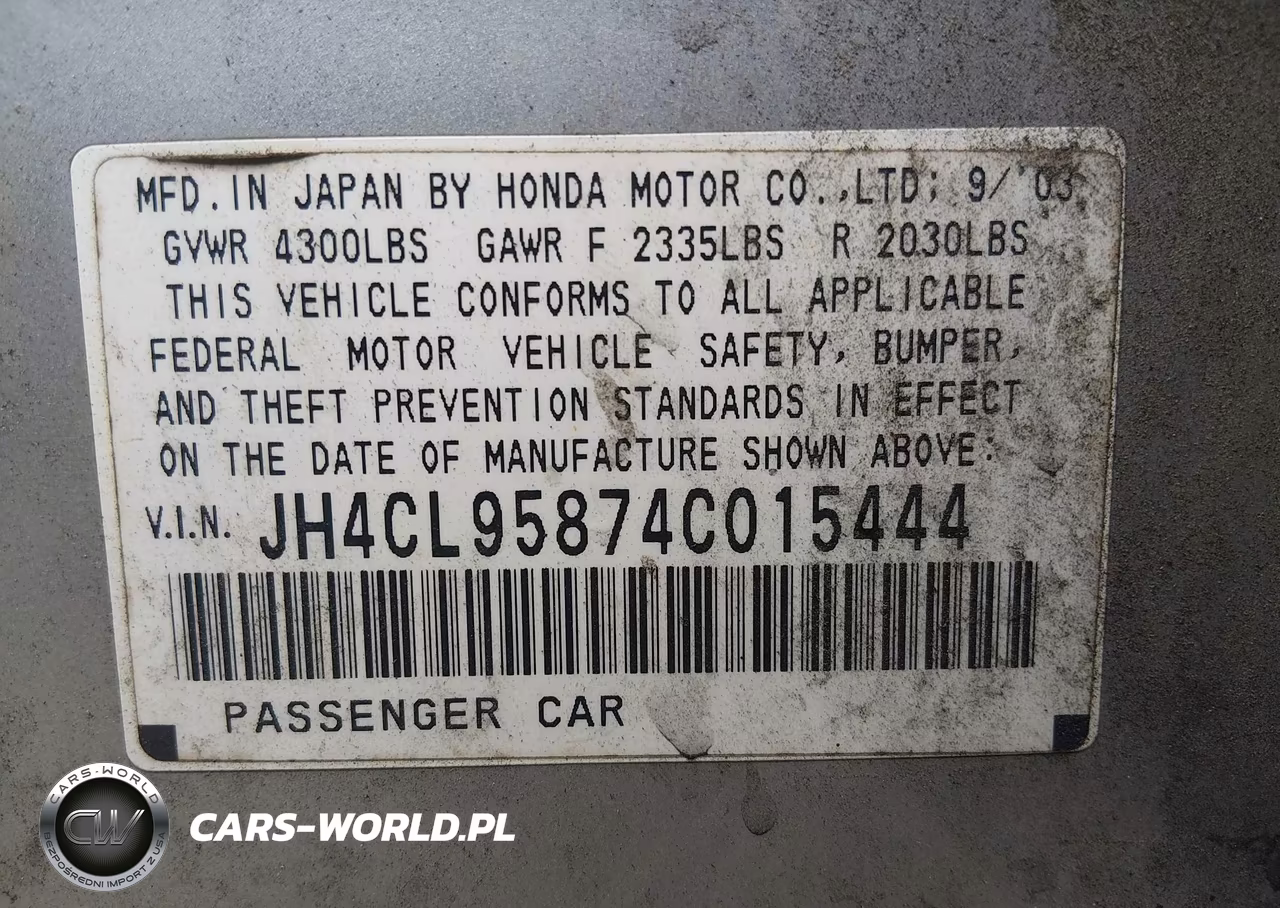 2004 Acura Tsx VIN:JH4CL95874C015444 - 9