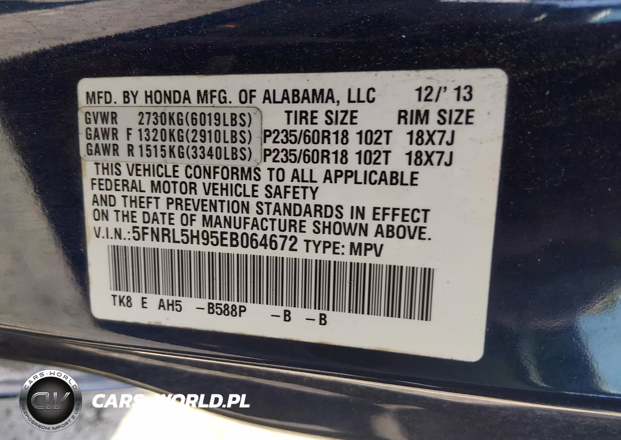 2014 Honda Odyssey Touring-Touring Elite VIN:5FNRL5H95EB064672 - 9