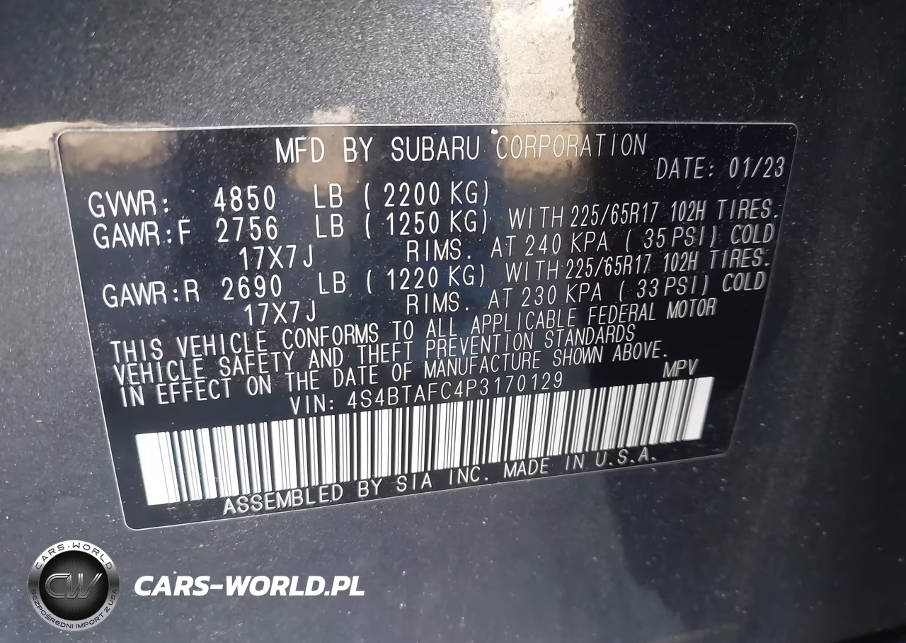 2023 Subaru Outback Premium VIN:4S4BTAFC4P3170129 - 9