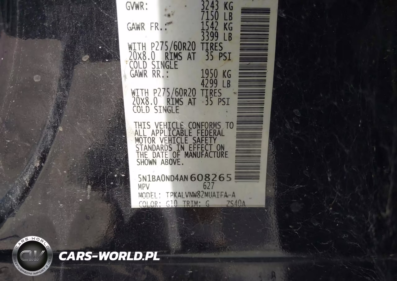 2010 Nissan Armada Platinum VIN:5N1BA0ND4AN608265 - 9
