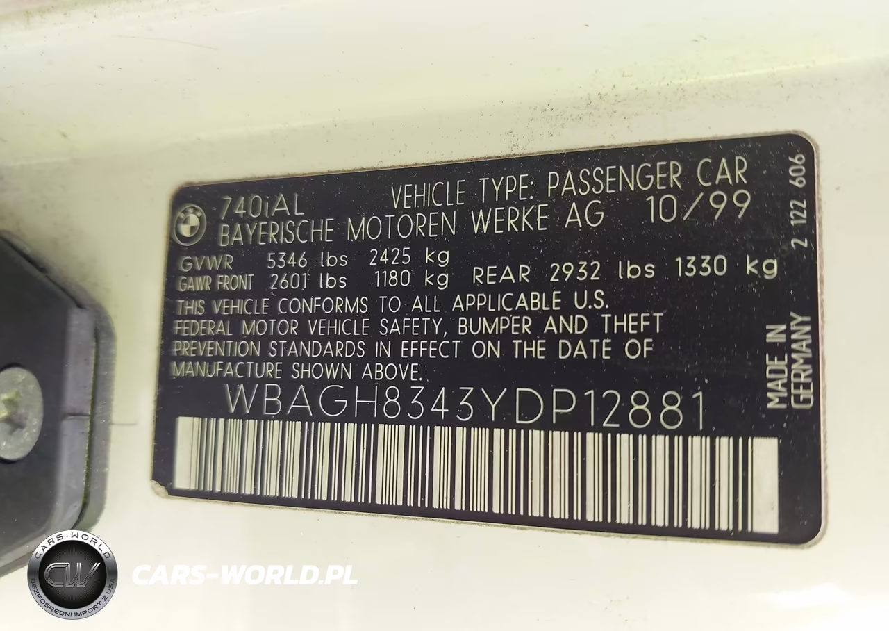 2000 BMW 740Il VIN:WBAGH8343YDP12881 - 9