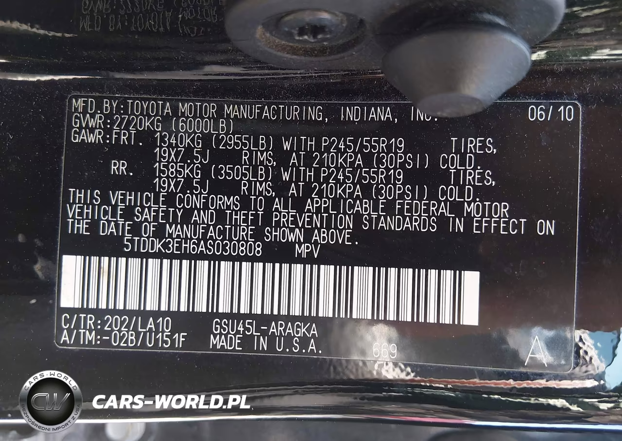 2010 Toyota Highlander Limited V6 VIN:5TDDK3EH6AS030808 - 9