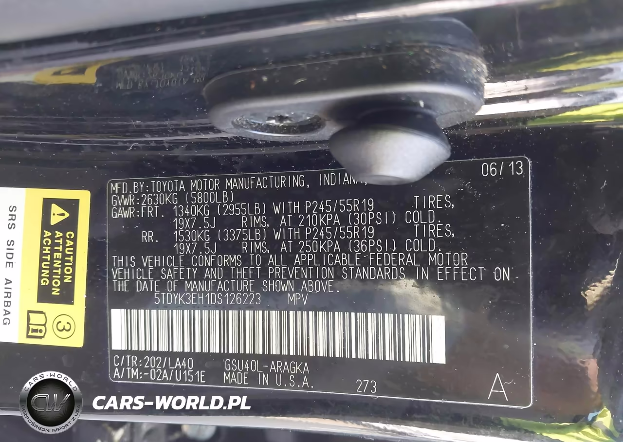 2013 Toyota Highlander Limited V6 VIN:5TDYK3EH1DS126223 - 9