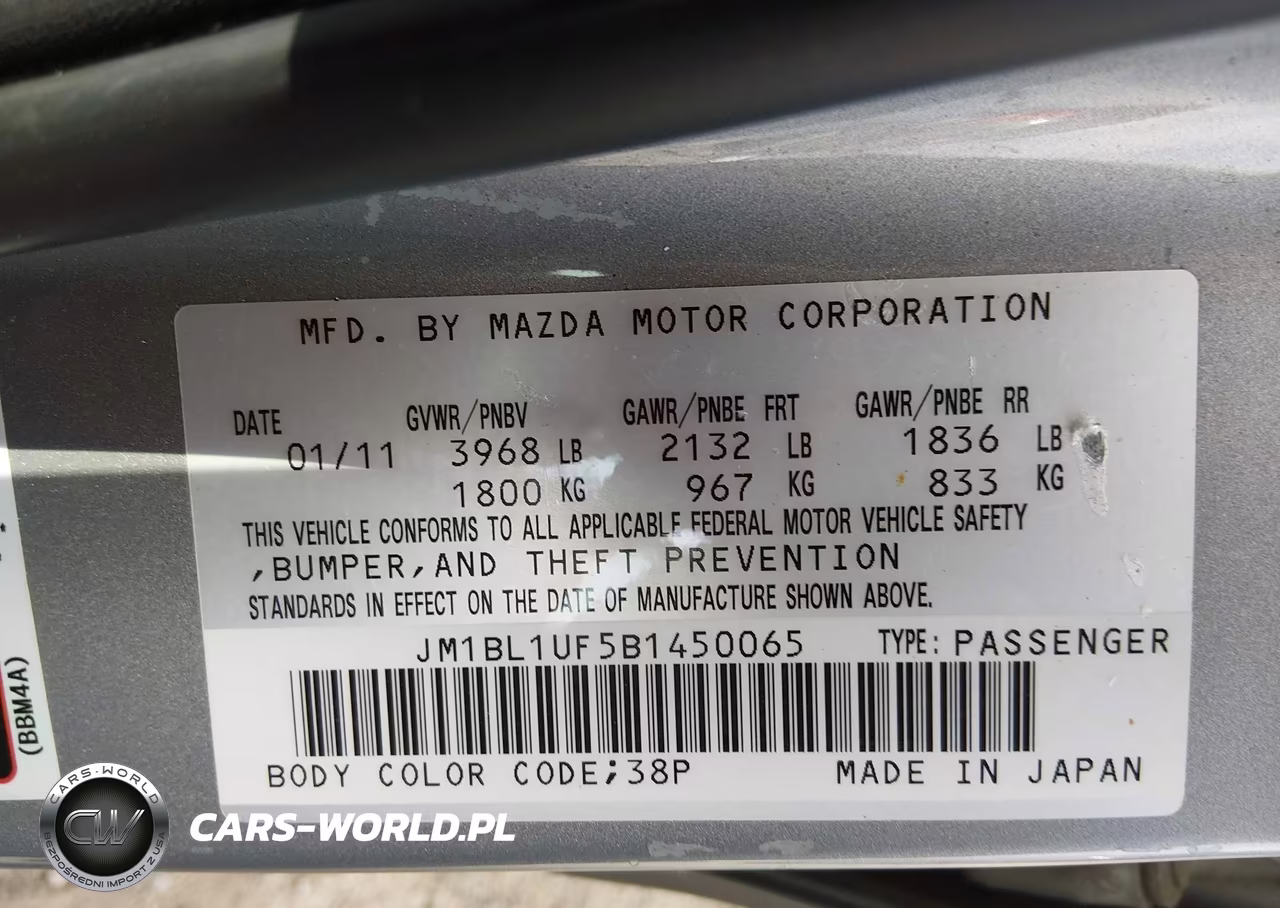 2011 Mazda Mazda3 I Sport VIN:JM1BL1UF5B1450065 - 9