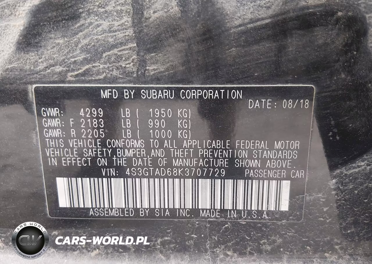 2019 Subaru Impreza 2.0I Premium VIN:4S3GTAD68K3707729 - 9