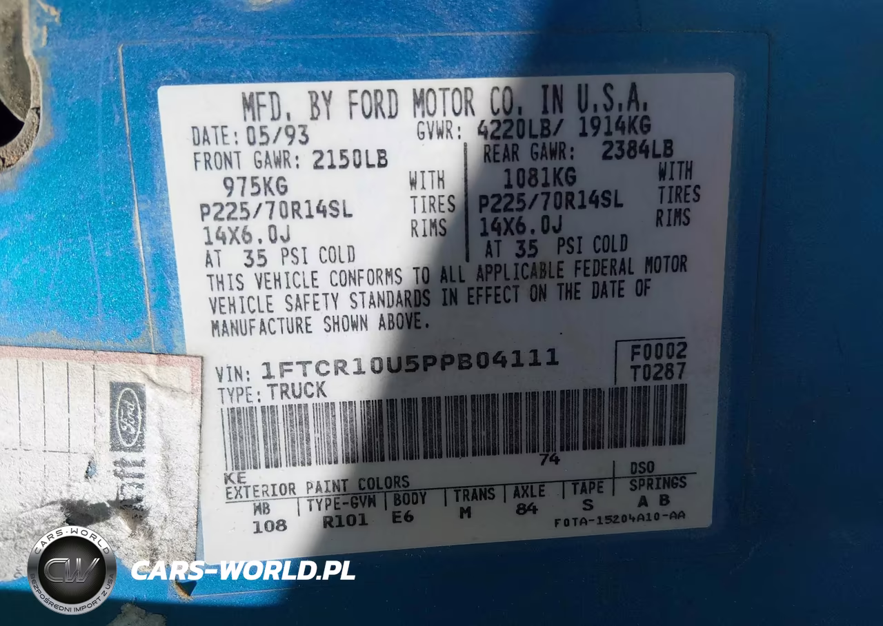 1993 Ford Ranger VIN:1FTCR10U5PPB04111 - 9