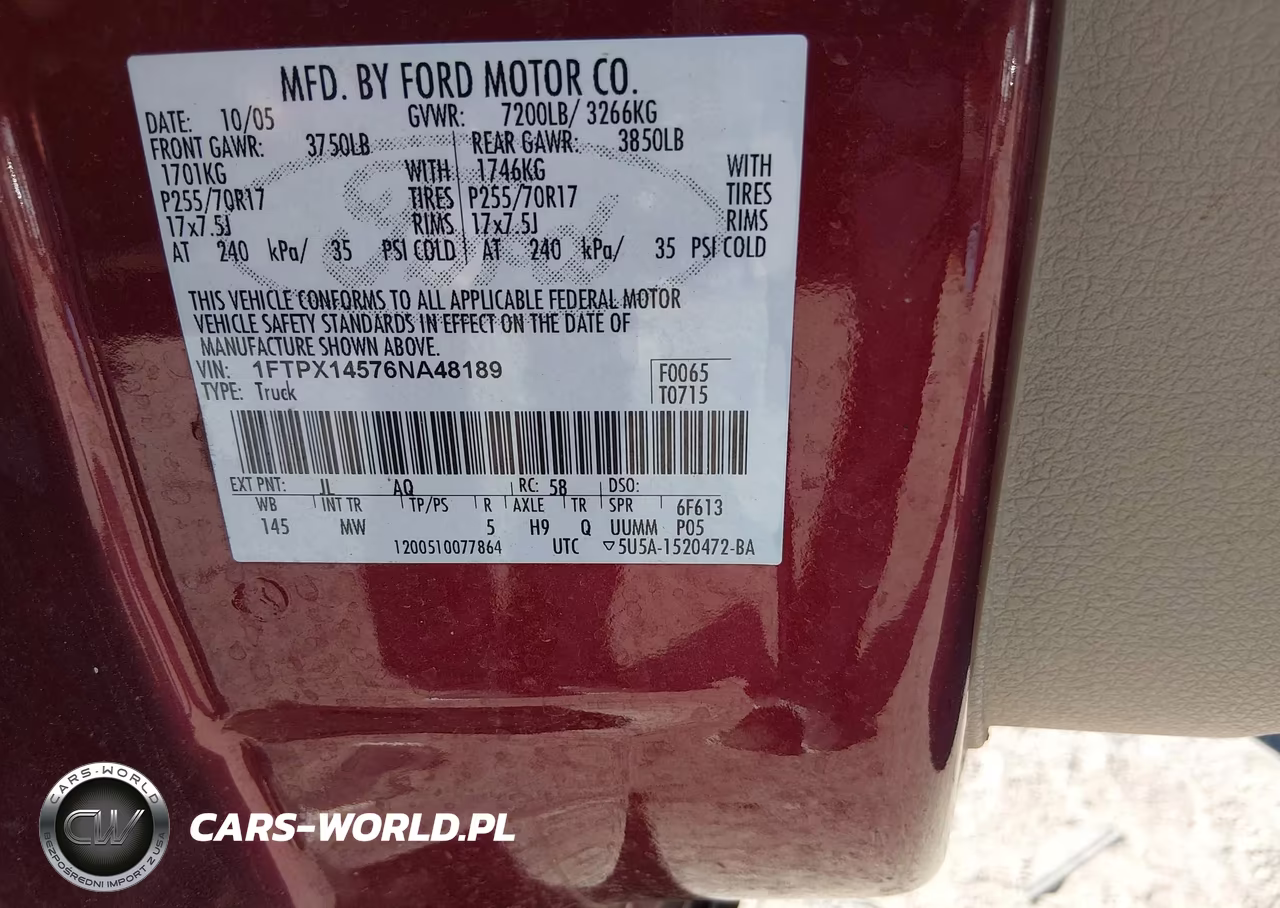 2006 Ford F-150 Fx4-Lariat-Xl-Xlt VIN:1FTPX14576NA48189 - 9