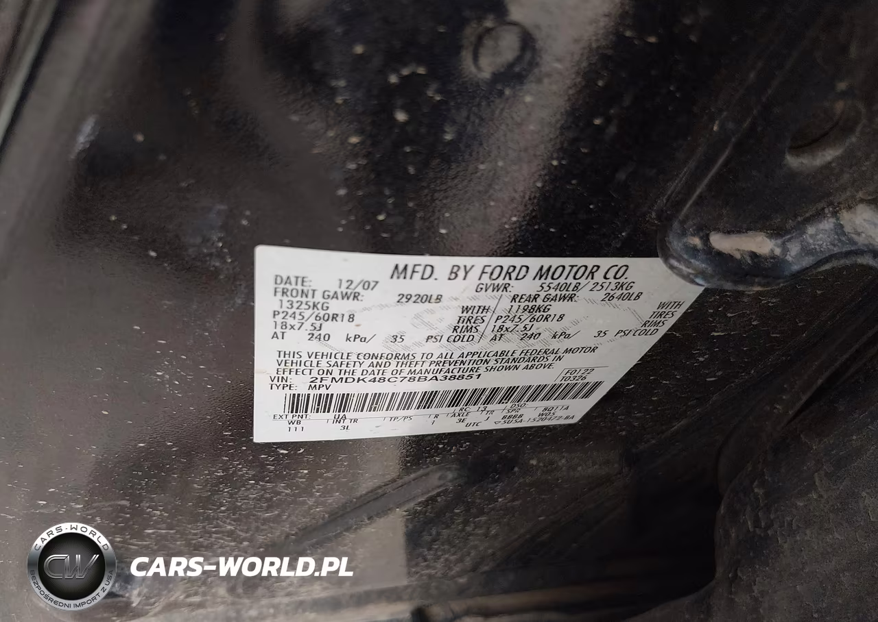 2008 Ford Edge Sel VIN:2FMDK48C78BA38851 - 9