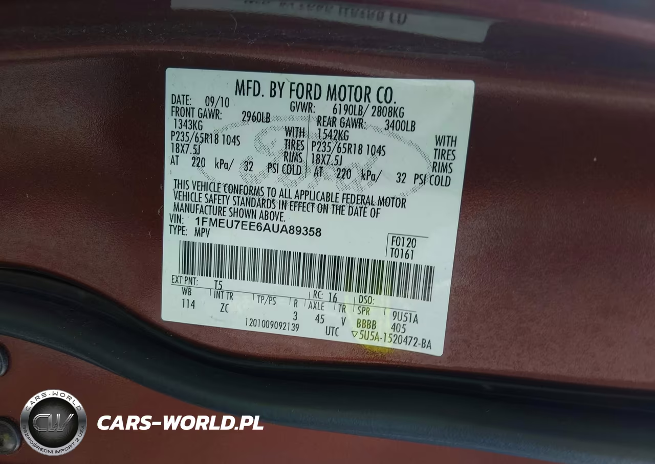 2010 Ford Explorer Eddie Bauer VIN:1FMEU7EE6AUA89358 - 9