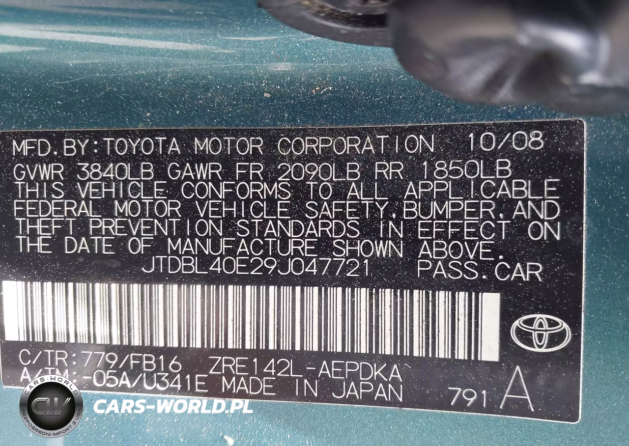 2009 Toyota Corolla Le VIN:JTDBL40E29J047721 - 9