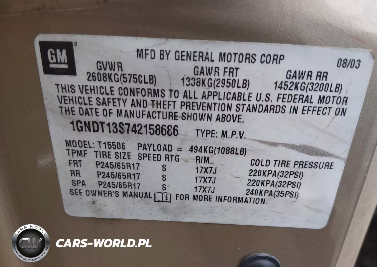 2004 Chevrolet Trailblazer Lt VIN:1GNDT13S742158686 - 9