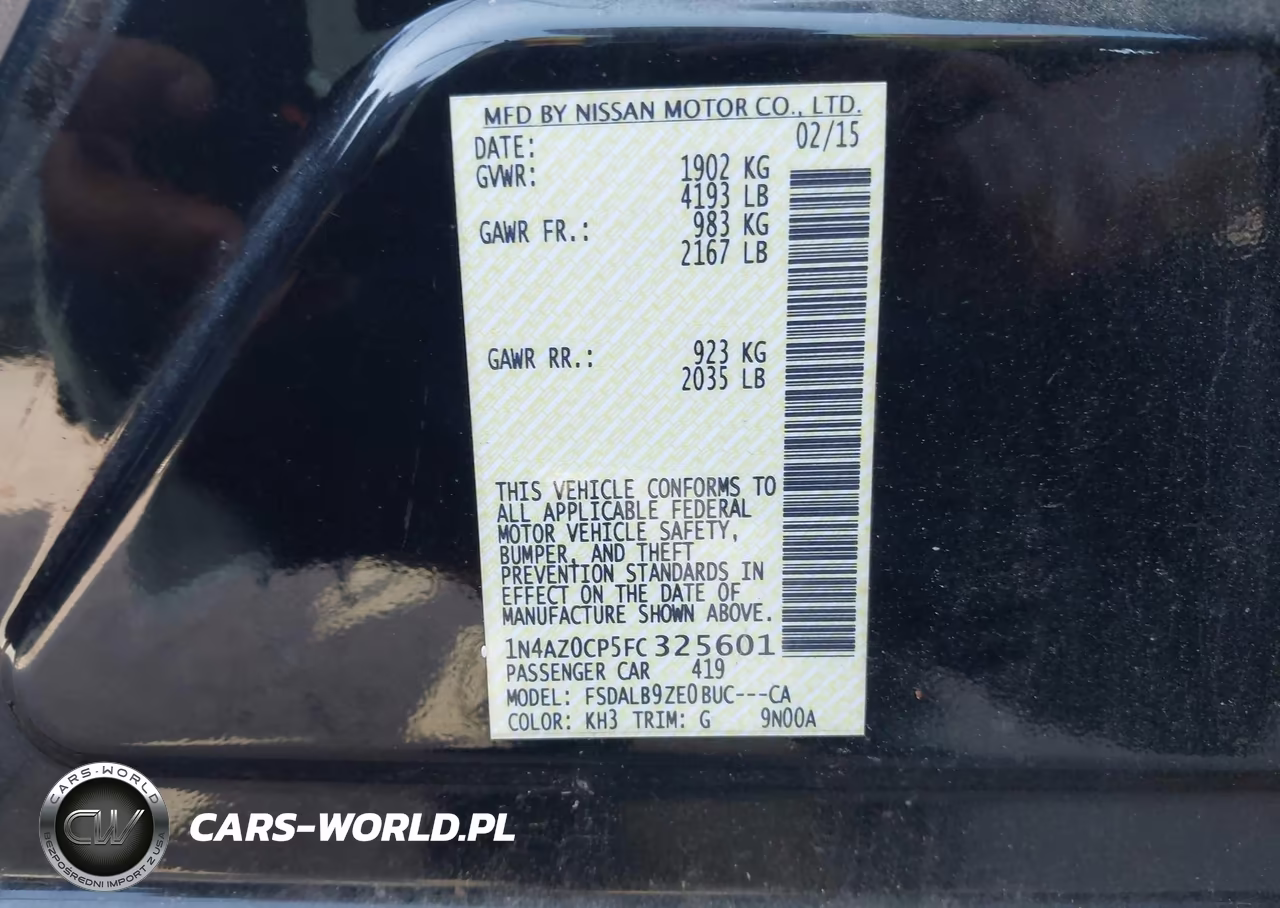 2015 Nissan Leaf S VIN:1N4AZ0CP5FC325601 - 9